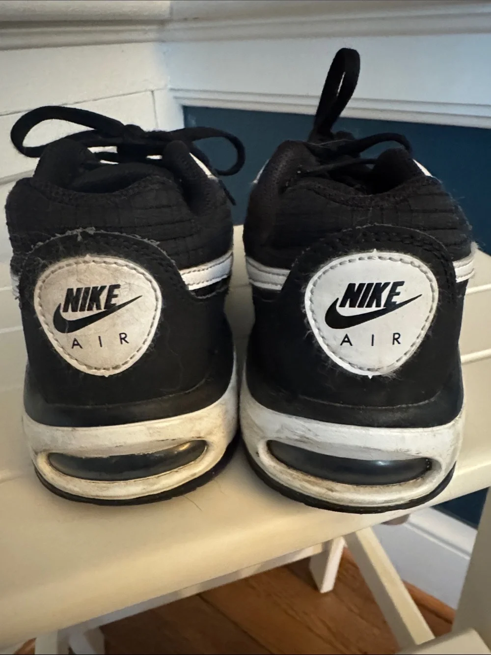 Nike Kids Black and White Mesh Swoosh Sneakers